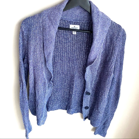 Cozy purple knit sweater blazer - Picture 1 of 8